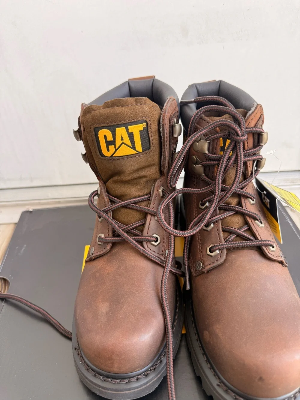 Caterpillar Brown and Black Lace-Up Work Boot